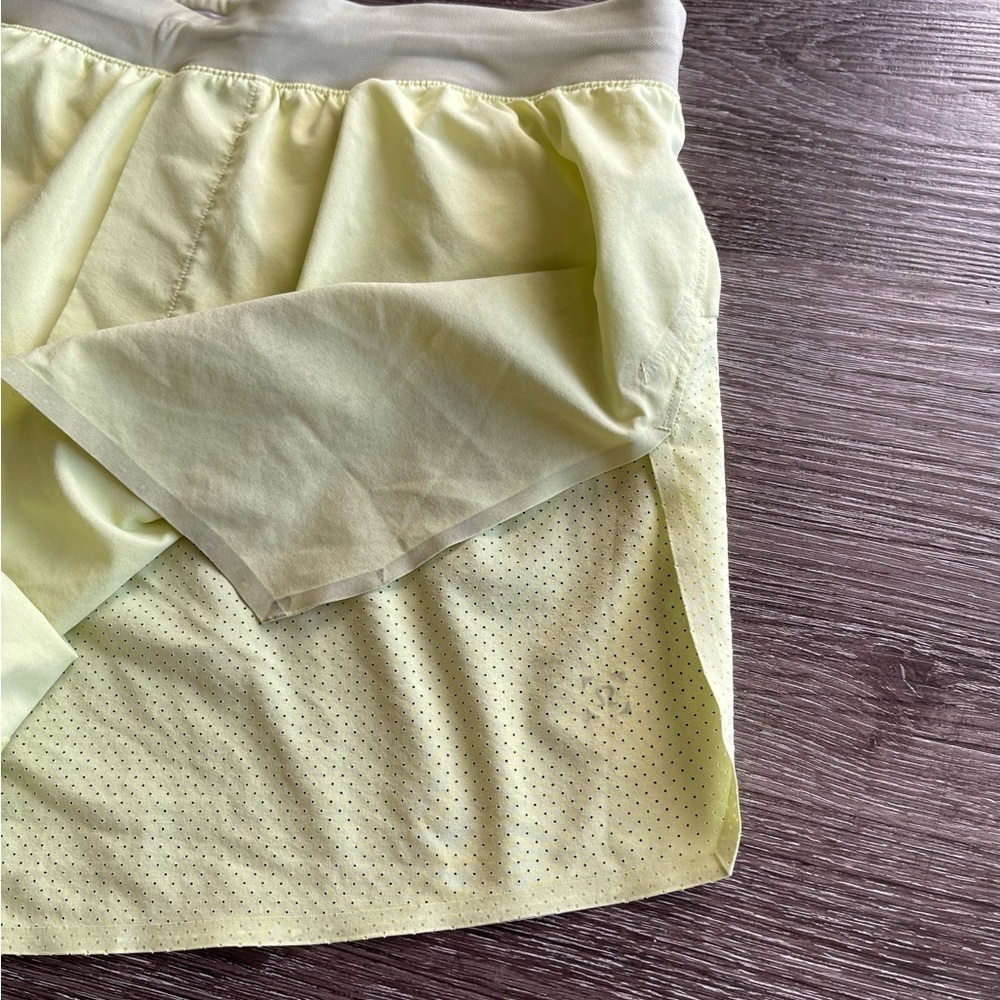 Lululemon Athletica Soft Yellow Perforated Shorts - Picture 2 of 6